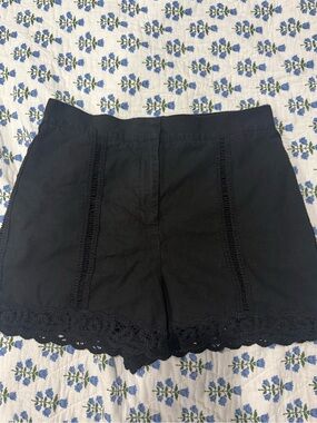 Zara Black Crochet Trim Women's High-Waisted Shorts